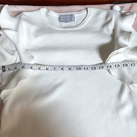 Apparalel White Ruffle Sleeve Knit Top Size L | Women’s Sweater Blouse - Picture 8 of 8